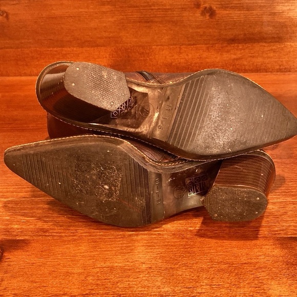 Vintage Desmo 90s classic brown weathered western leather boots bootie size US 7 - Picture 11 of 15